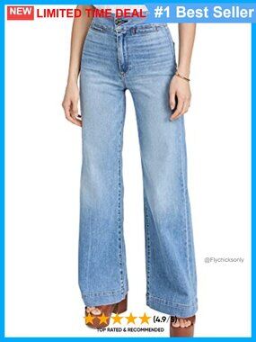 Wide Leg High Rise Stretch Denim Jeans Pleated Front Casual